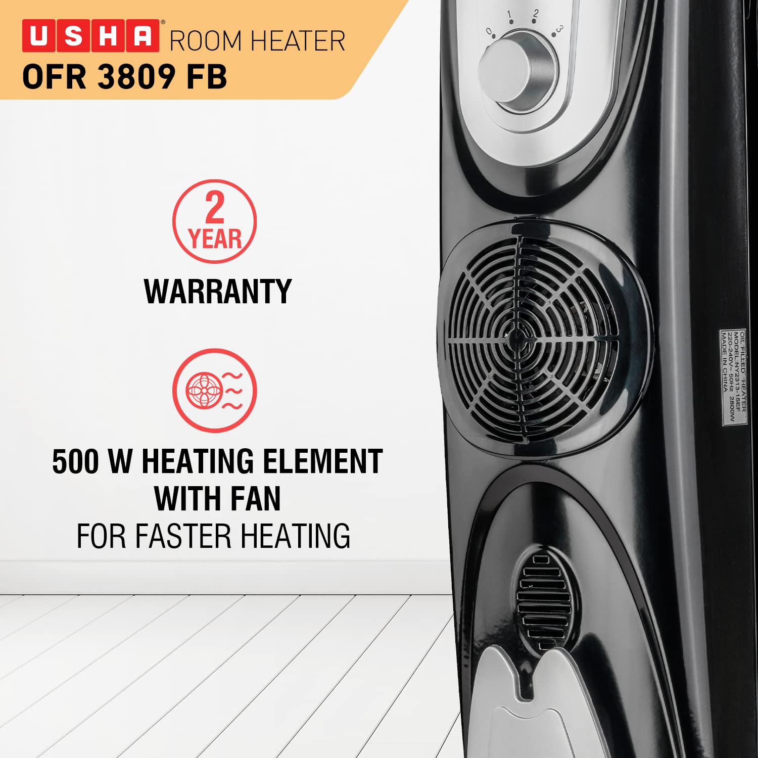 USHA 3809 FB Oil Filled Radiator Room Heater (Black, 2000 Watts) :  Amazon.in: Home u0026 Kitchen