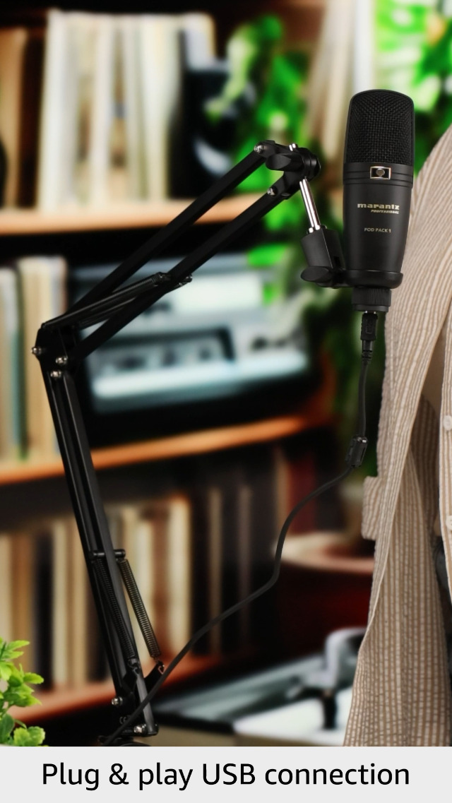Marantz Professional Pod Pack 1 USB Condenser Microphone Kit for Gaming,  Streaming and Podcasting - Built-In Audio Interface, Adjustable Boom Arm,  Desk Clamp, Plug-and-Play: Amazon.co.uk: Musical Instruments & DJ