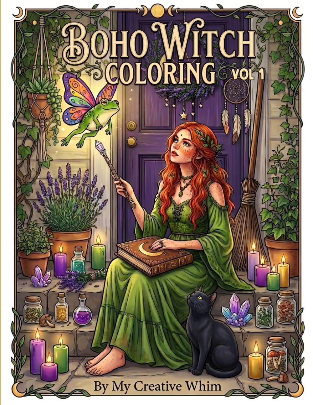 Boho Witch Coloring Vol 1: Relaxing Witch Coloring Book for Adults, Cottagecore Witch & Boho Aesthetic, Magical Easy Coloring Pages for Stress Relief