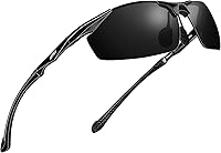 Vista 1 de ATTCL Gafas de sol polarizadas con protección UV para hombre, marco de metal Al-Mg, color verde claro