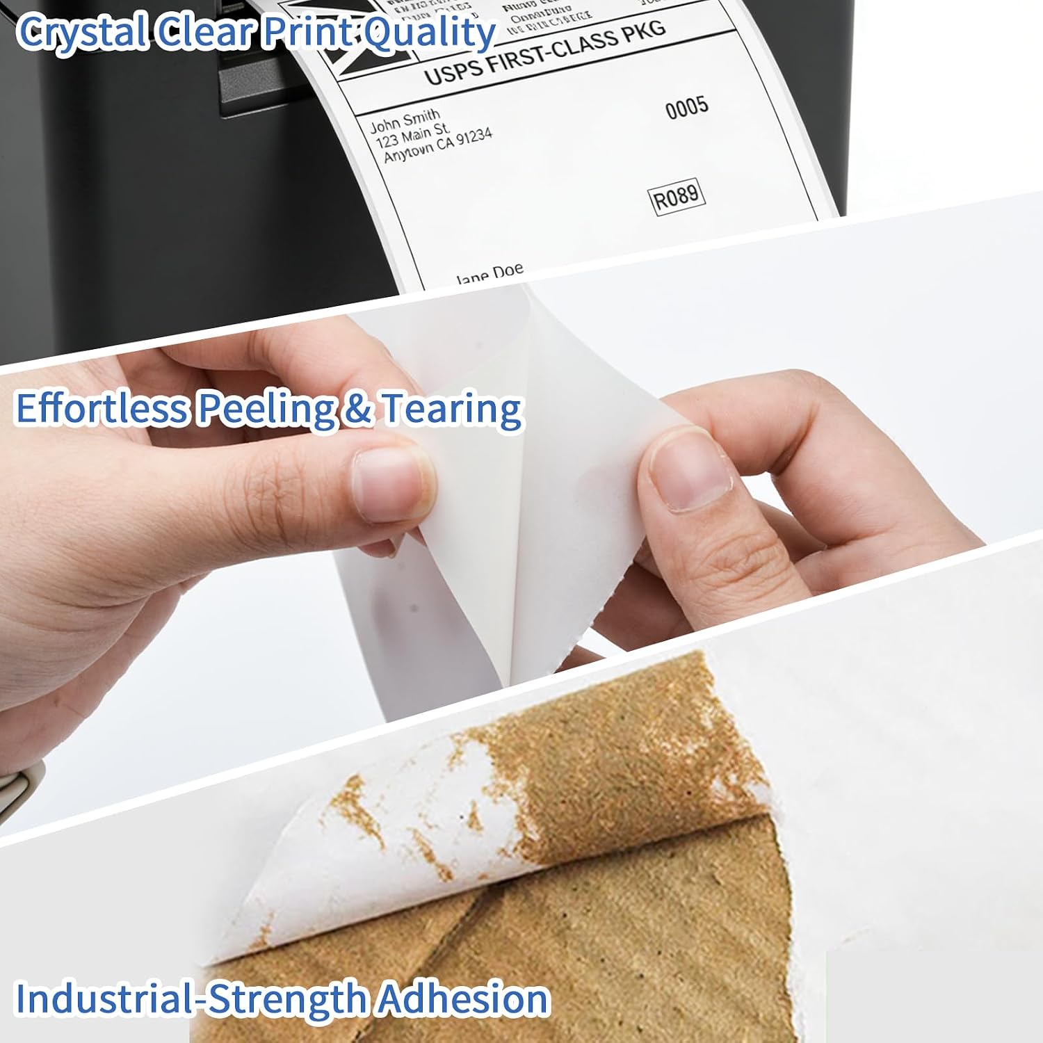 4x6 Shipping Labels in 4 Rolls (1000 Pages per roll with 3" core) 4 x 6 Direct Thermal Shipping Labels with Perforations Designed for Thermal Printer, White.