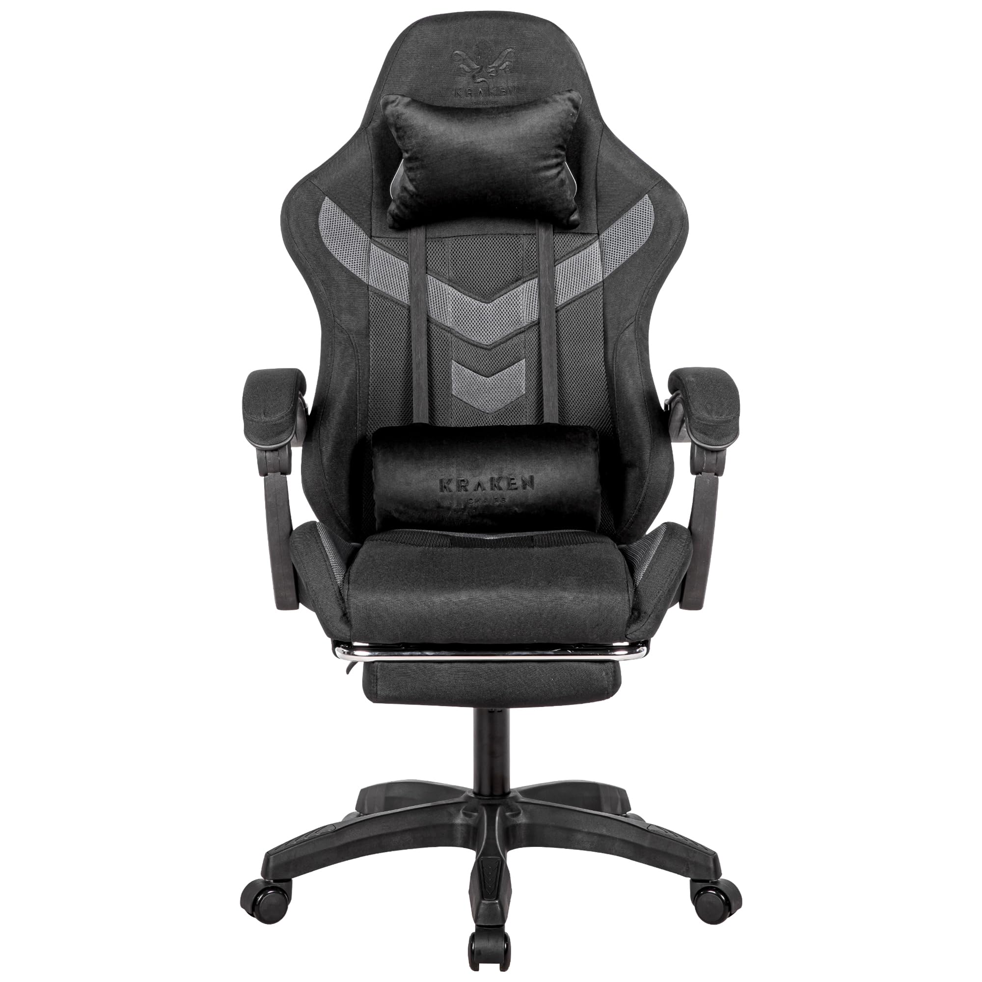 Sedia Gaming Tessuto con Poggiapiedi Ergonomica 130 kg