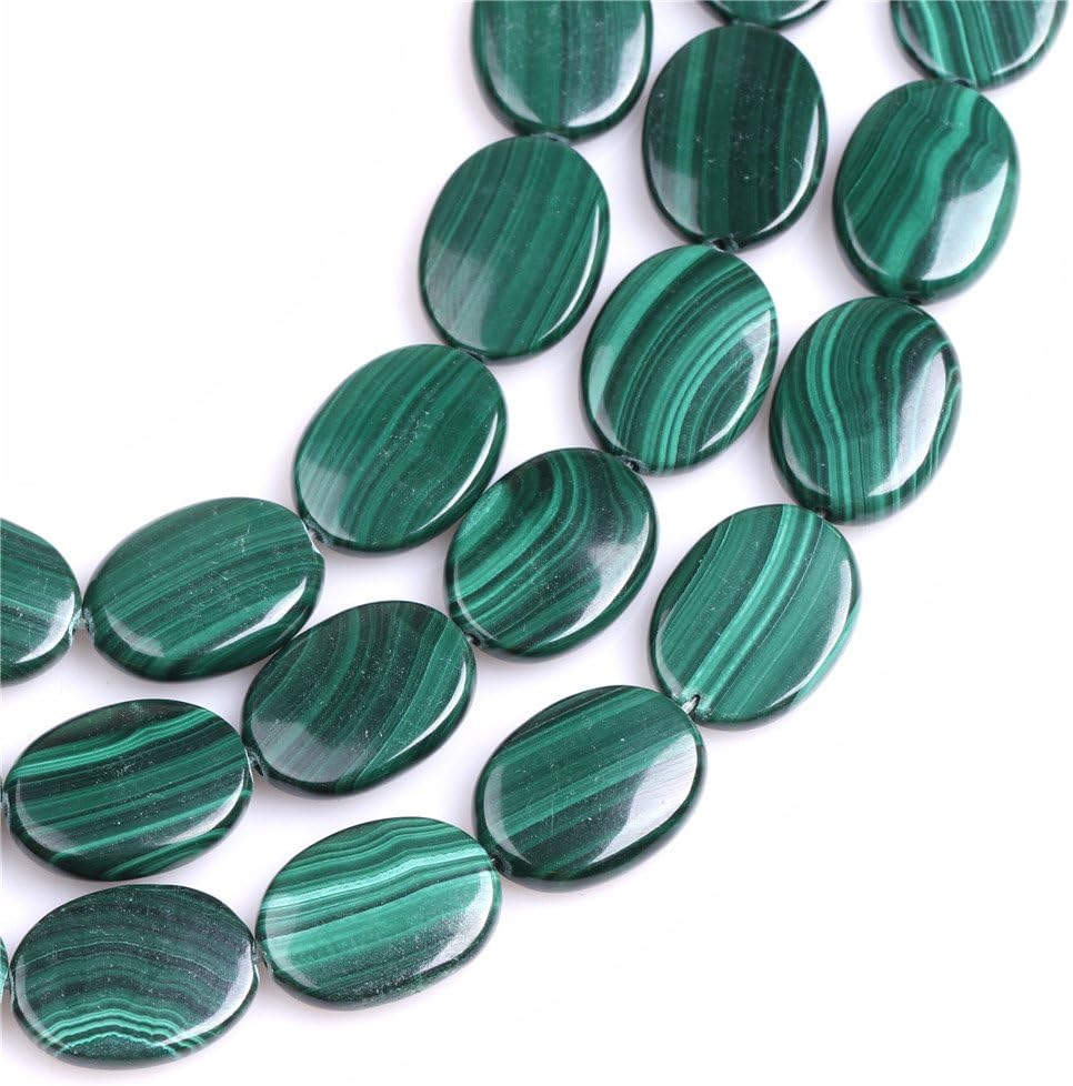 Sweet & Happy Girl's Store 15x20mm Oval Gemstone Grade A Malachite Beads Strand 15 Inch Jewellery Making Beads - Image 4