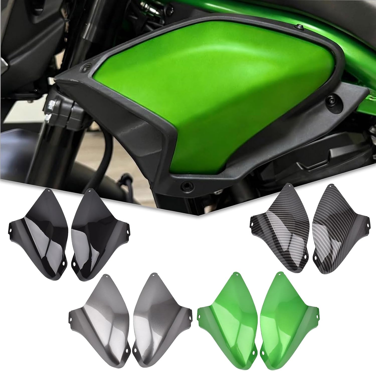 Motorcycle Air Intake Cover Compatible for Ka&wasaki Z900 Z 900 Z-900 Accessories 2025- Side Panels Frame Guard Fairing Protector z900 Left&Right Exterior Trim Side Cover (Gloss Grey)