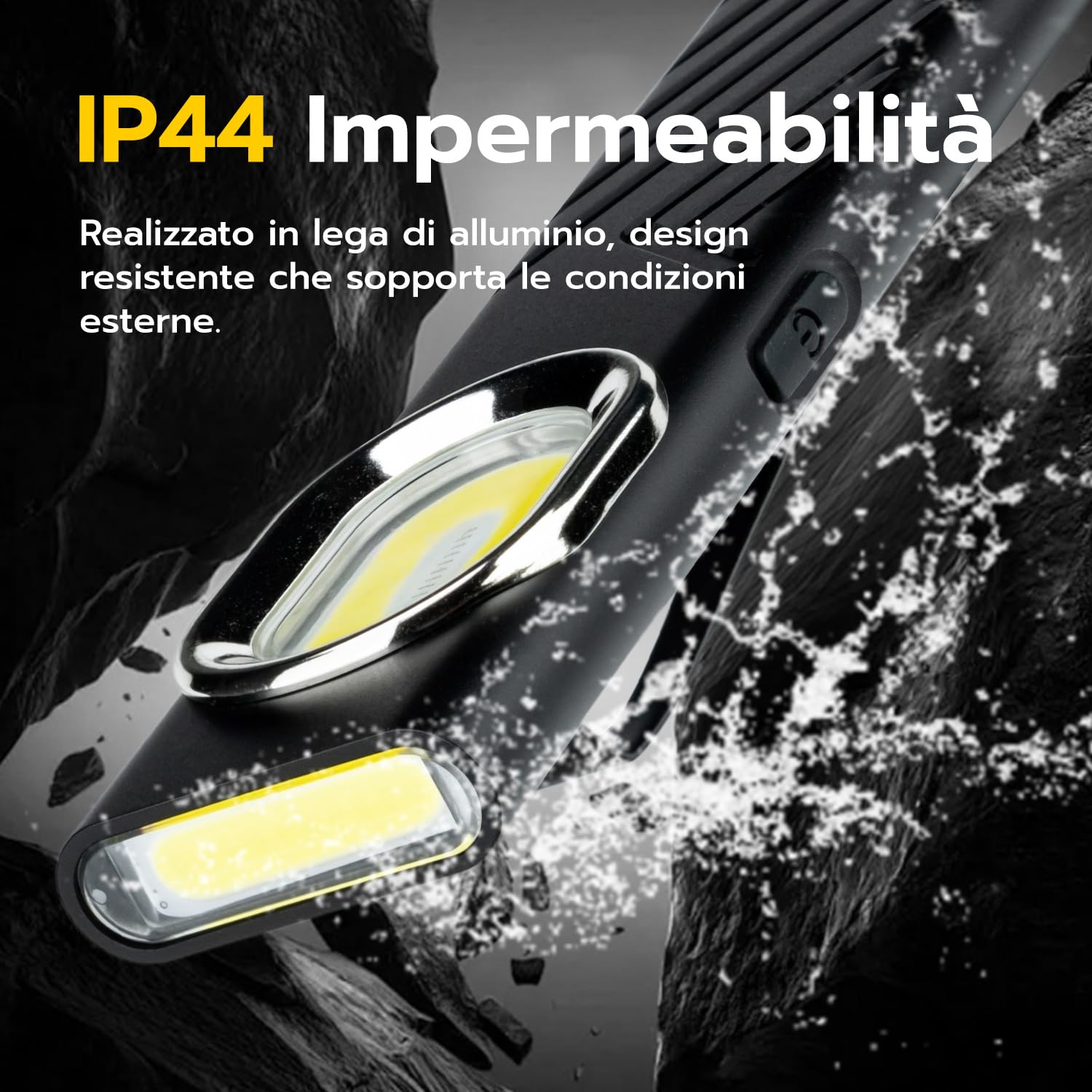 Wigearss Torcia Magnetica Ricaricabile USB Lampada da Lavoro Officina Luce LED COB Portatile con 8 Modalità