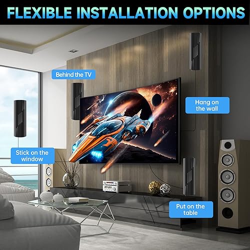 Miniatura 6 de 520+ Miles Range TV Antenna for Smart TV, 2023 Upgraded Digital Antenna for TV Indoor with Amplifier and Signal Booster, Portable HD Antenna for TV