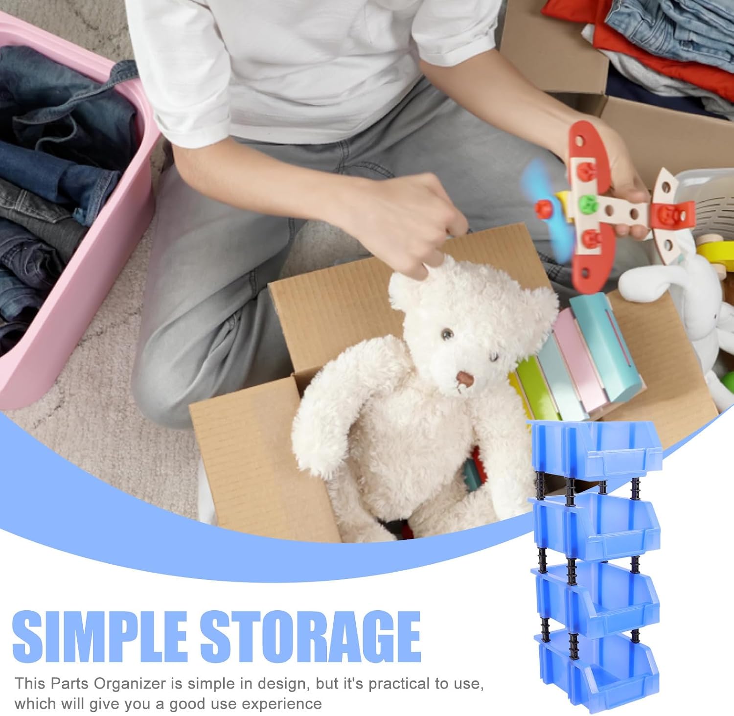 DOITOOL 12pcs Plastic Component Storage Boxes for Garage Organization, Lightweight and Reusable Stackable Bins with Simple Design, for Shed and Tools Storage