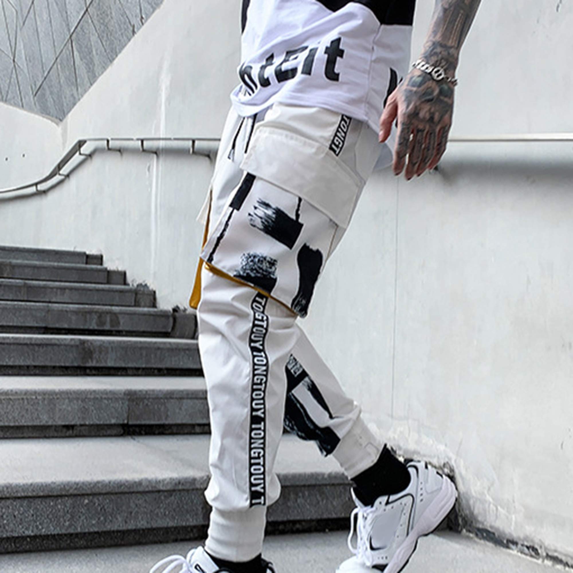 XYXIONGMAO Harem Pants for Men Hip Hop Techwear Pants Streetwear Men Multi-Pocket Casual Pants Loose Functional Overalls