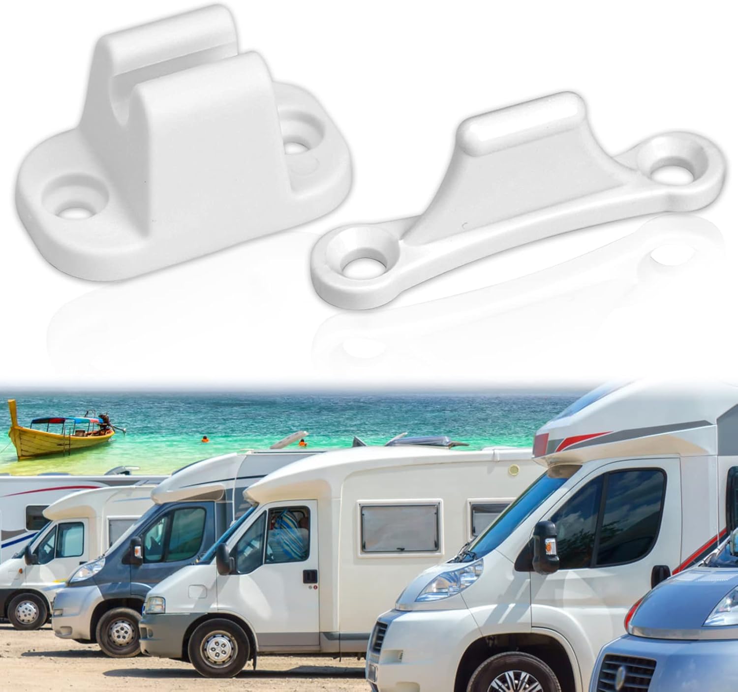 Door Retainer Kit,2Pcs T Shape Cupboard Locker Catches Holder White