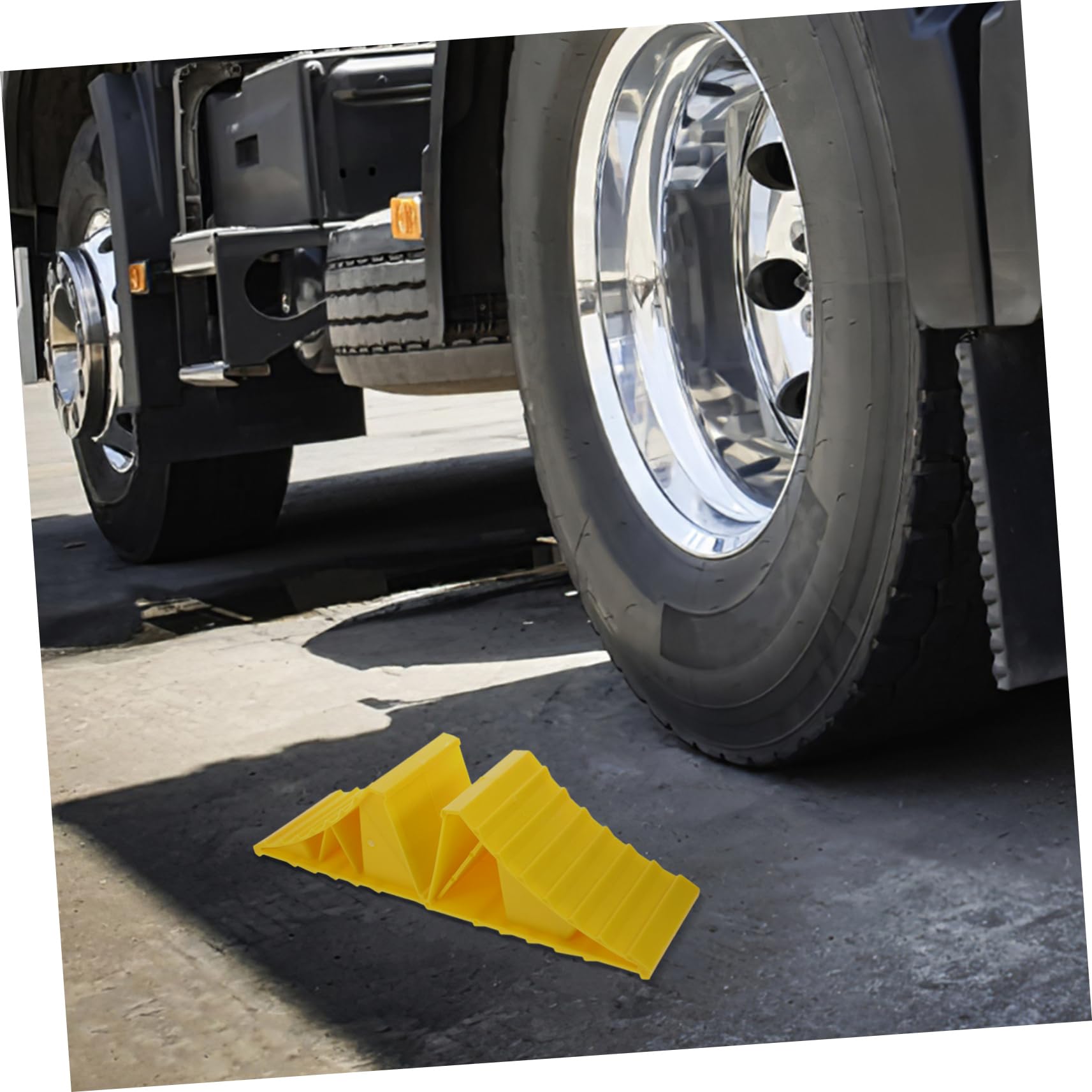 TOYANDONA Calzos para Ruedas de Coche Portátiles 1 Par de Plástico Amarillo