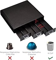 Vista 5 de Yaxa Basics Cajón de almacenamiento de cápsulas de café para cápsulas K-Cup, capacidad de 36 cápsulas, color negro