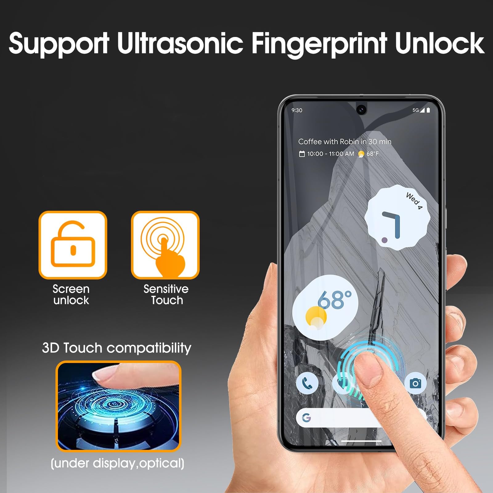 DYNASCO 3 Pack Privacy Screen Protector for Google Pixel 9 Pro 6.3" - Image 4