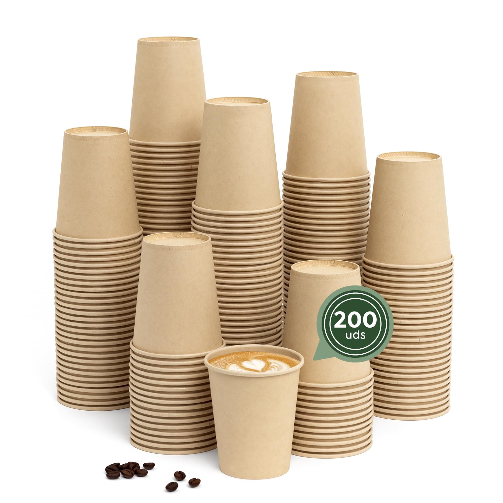 MAXI PRODUCTS - Vasos Café Desechables Kraft - Vasos Cartón - Vasos Desechables Catering - Vasos Café para Llevar - APTO BEBIDAS CALIENTES Y FRÍAS (120 cc, 200 unidades) — view 14