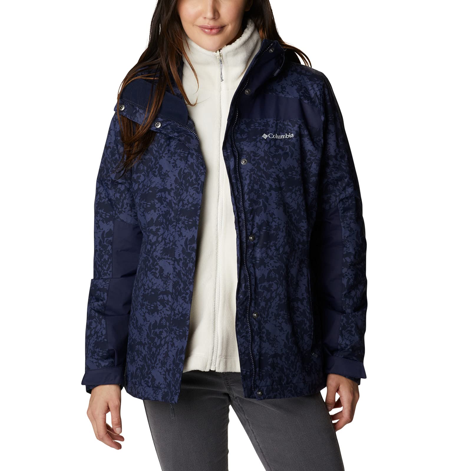 Columbia Women's Tunnel Falls Interchange Jacket, Dark Nocturnal Florescence Print, X-Small