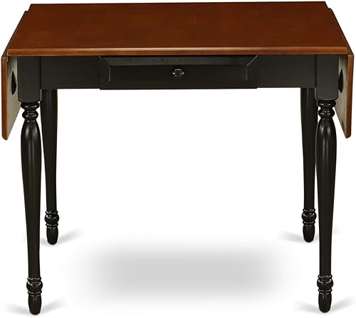 Miniatura 7 de East West Furniture MZT-BCH-T Monza Mid-Century - Mesa de comedor rectangular con gotas y patas elegantes, 36 x 54 pulgadas, negro y cereza Negro y