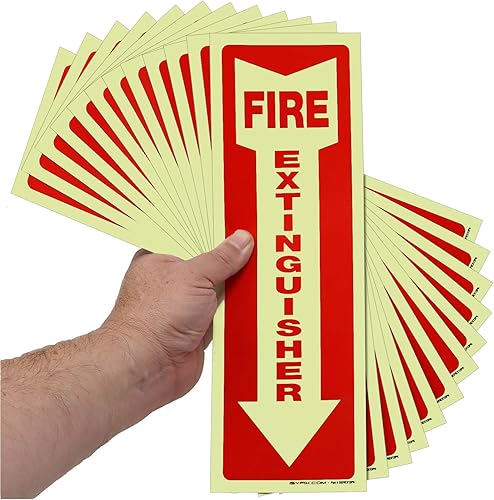 Miniatura 12 de iSYFIX Calcomanías de letreros para extintor de incendios, paquete de 12 calcomanías de vinilo autoadhesivas de alta calidad, laminadas para máxima