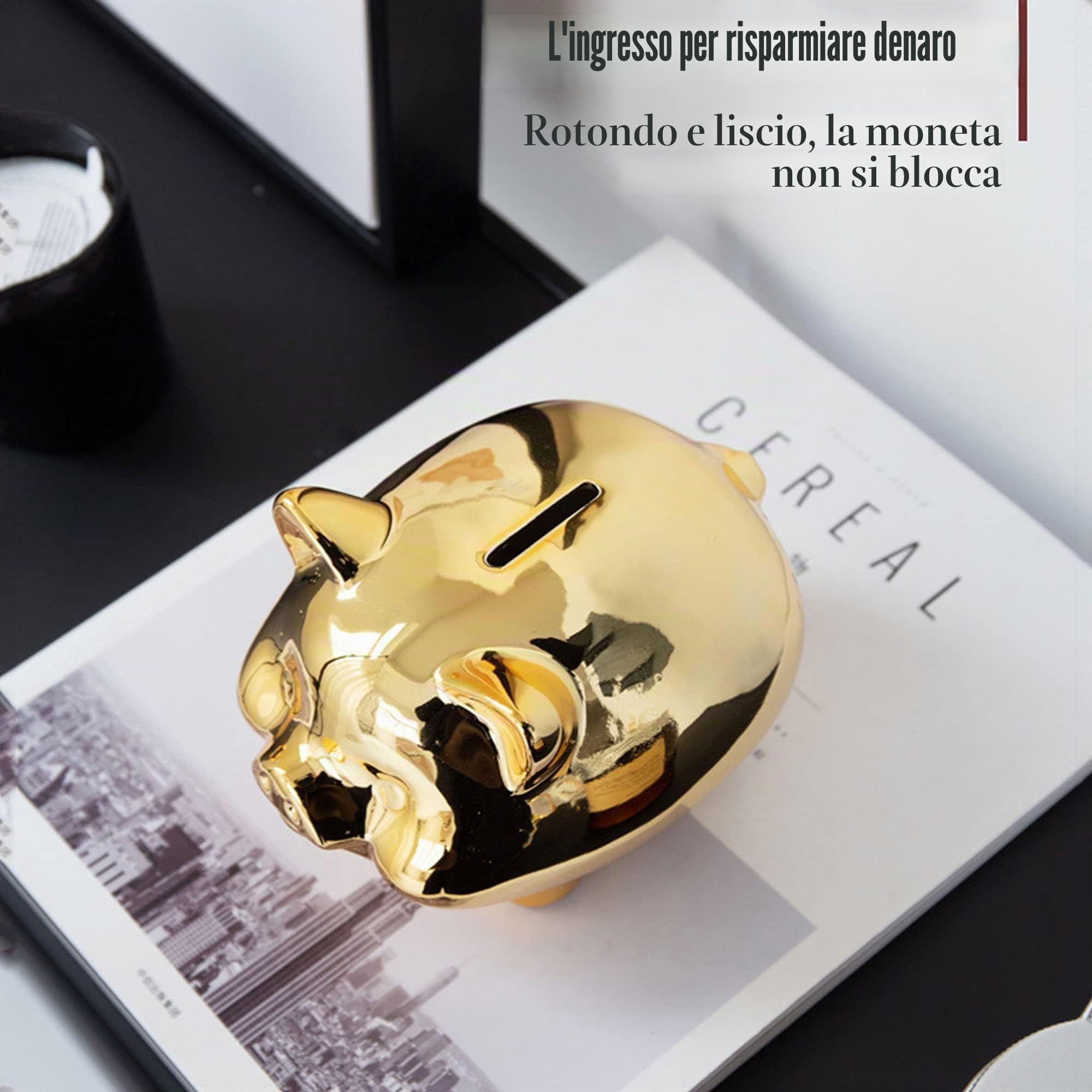 Salvadanaio a Forma di Maialino, Ceramiche Riutilizzabili per Vacanze, Digitale, Piggybank per Banconote, Decorare, Regalo per Bambini a Natale e Compleanni
