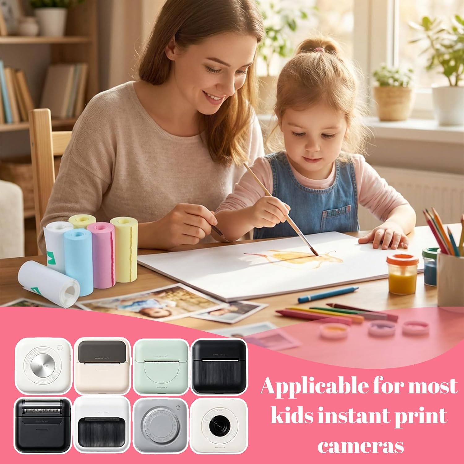 40 Pcs Mini Printer Paper Rolls, Mini Printer Sticker Paper Rolls(4 Colors) image 4