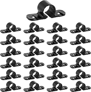 25 Pack 1/2 Inch Pipe Supports Suspension Clamp Pipe 2 Hole Mount Pipes Clamps PVC Pipes Strap Clips Conduit Strap Clamps Cushioned Heavy Duty Conduit Clips for PEX, Copper, CPVC