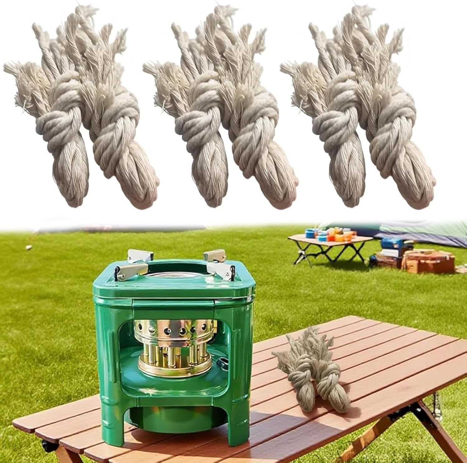 Picnic Burner Furnace Wicks (24 Wicks), Cotton Kerosene Stove Wick, Outdoor Kerosene Stove Camping Stove Accessories，for Efficient Portable Camping Stove-image-14