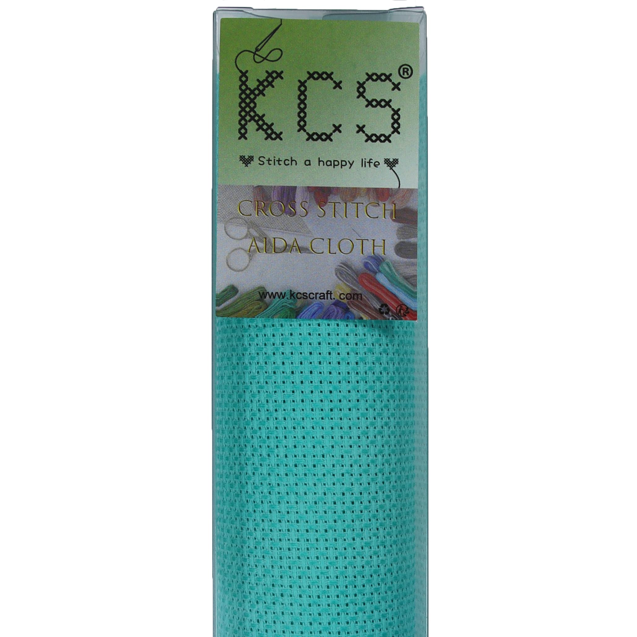 KCS 3 pc of 15" x 18" Counted Cross Stitch Cotton Aida Cloth Needlework Fabric (Sea Green, 14CT)