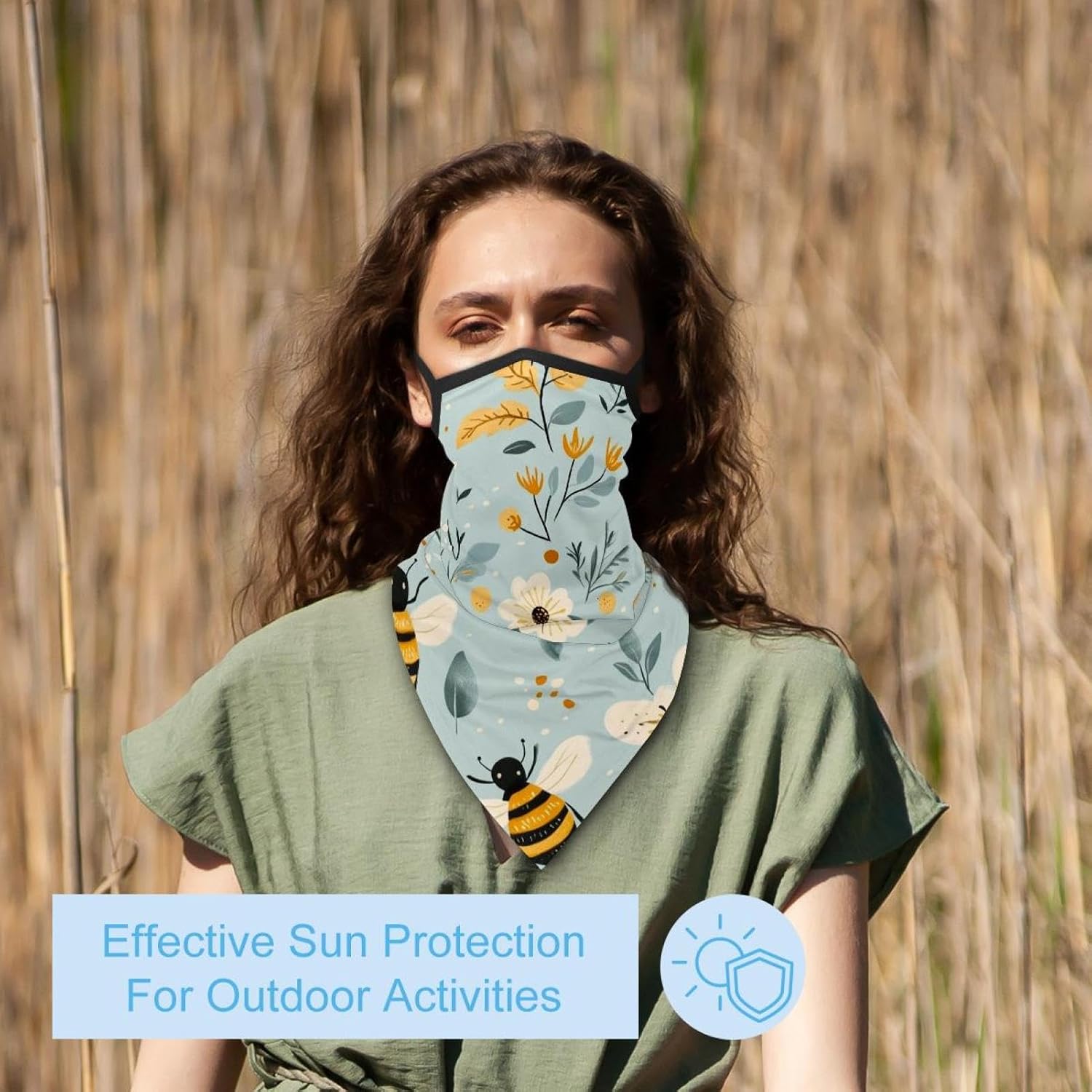 4 Pack Honey bee (13) Neck Gaiter Face Cover Scarffor Skiing Fishing Hiking Cycling