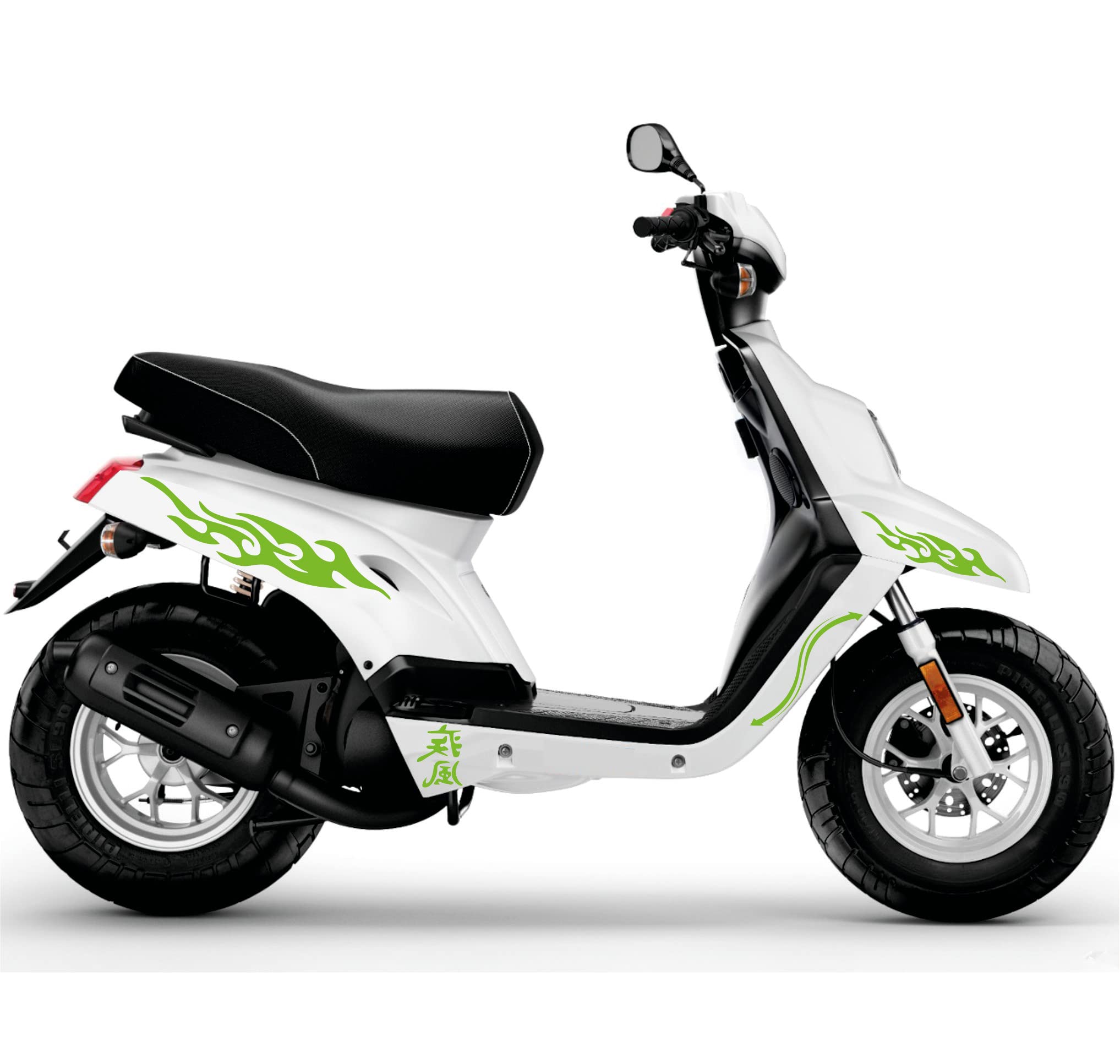 Adesivi Compatibili con BOOSTER MBK Deezer Freccia DX-SX accessori stickers Motociclo colore a scelta COD.M0139 (VERDE FLUO)