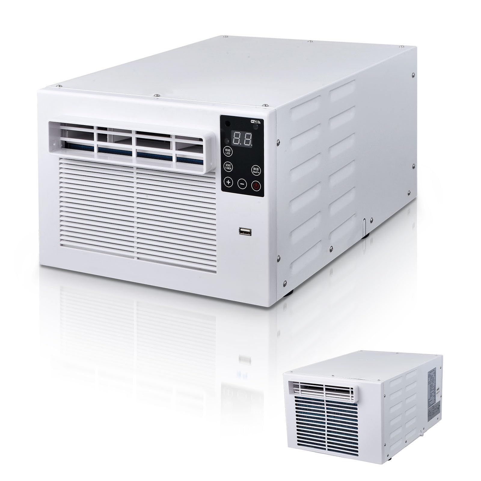 Aire Acondicionado portátil de 38 dB de Ruido | sin unidad exterior, mini aire acondicionado compacto, ideal para camiones, cocinas, dormitorios y casas de alquiler