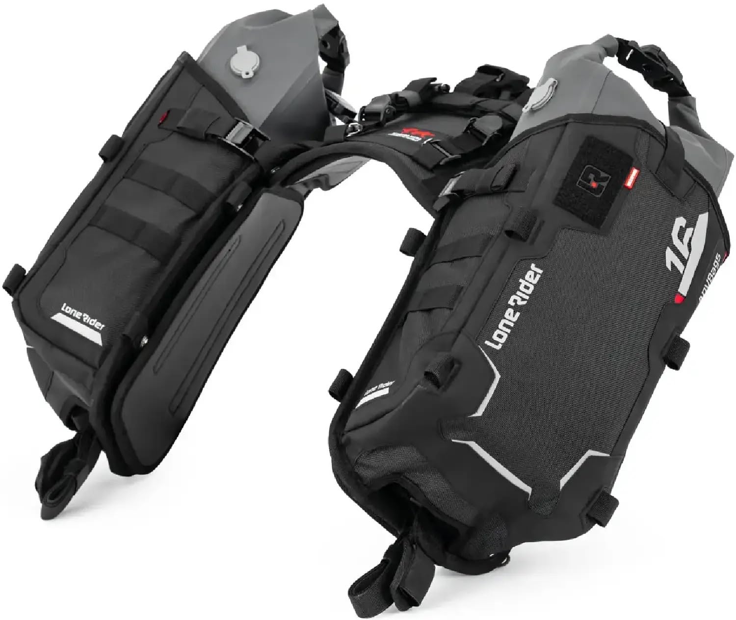 Lone Rider Borse Laterali Moto Senza Telaio 16L - per BMW | Borse 100% impermeabili/antipolvere: sacche roll-top, MOLLE & sgancio rapido. Adattabilità universale BMW & moto ADV.
