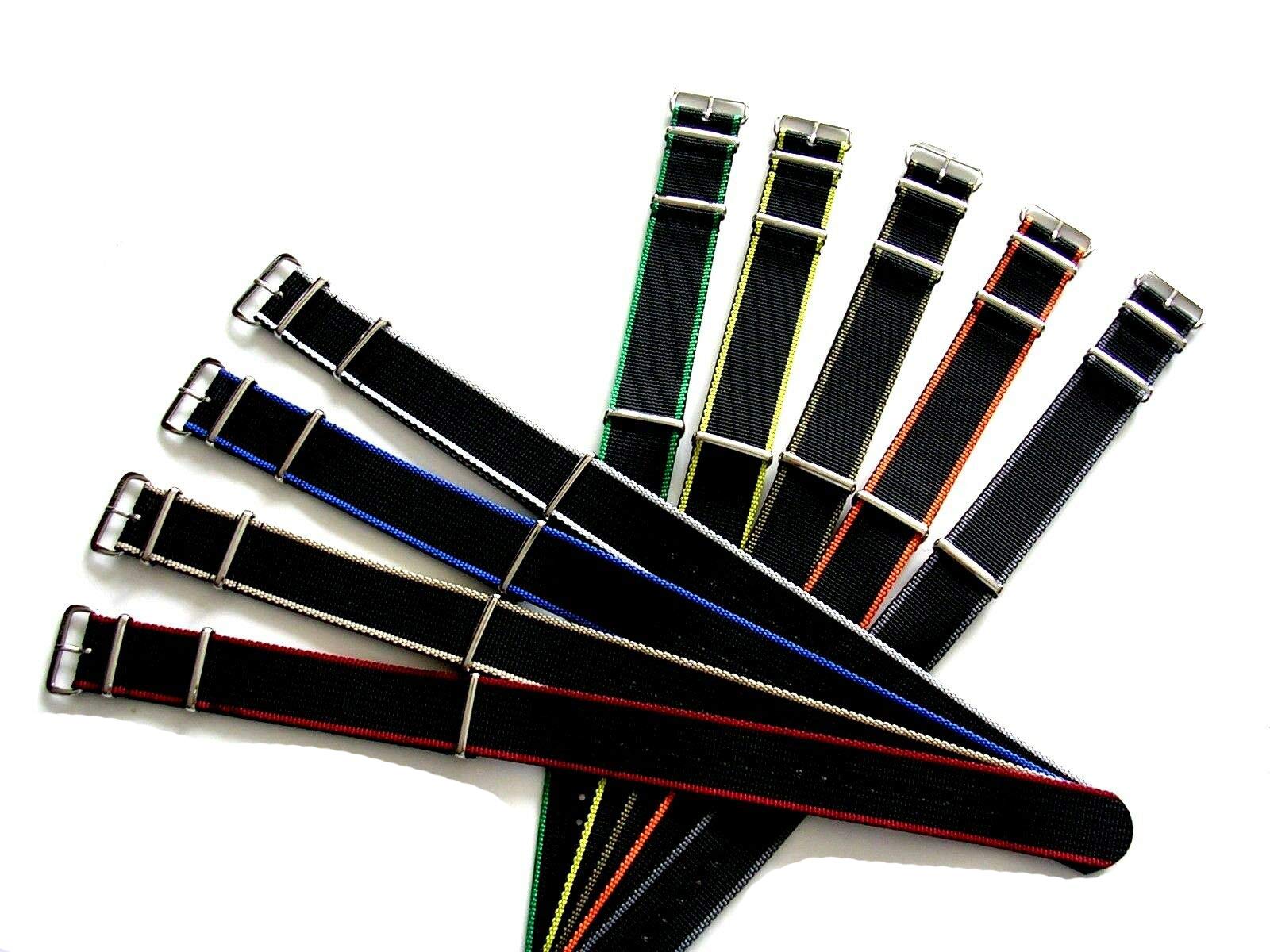 NATO EDGE Strap Heavy G10 Nylon UTC Sport Dive Military Smart watch band USA Stock 20mm 22mm (20mm, Blue)