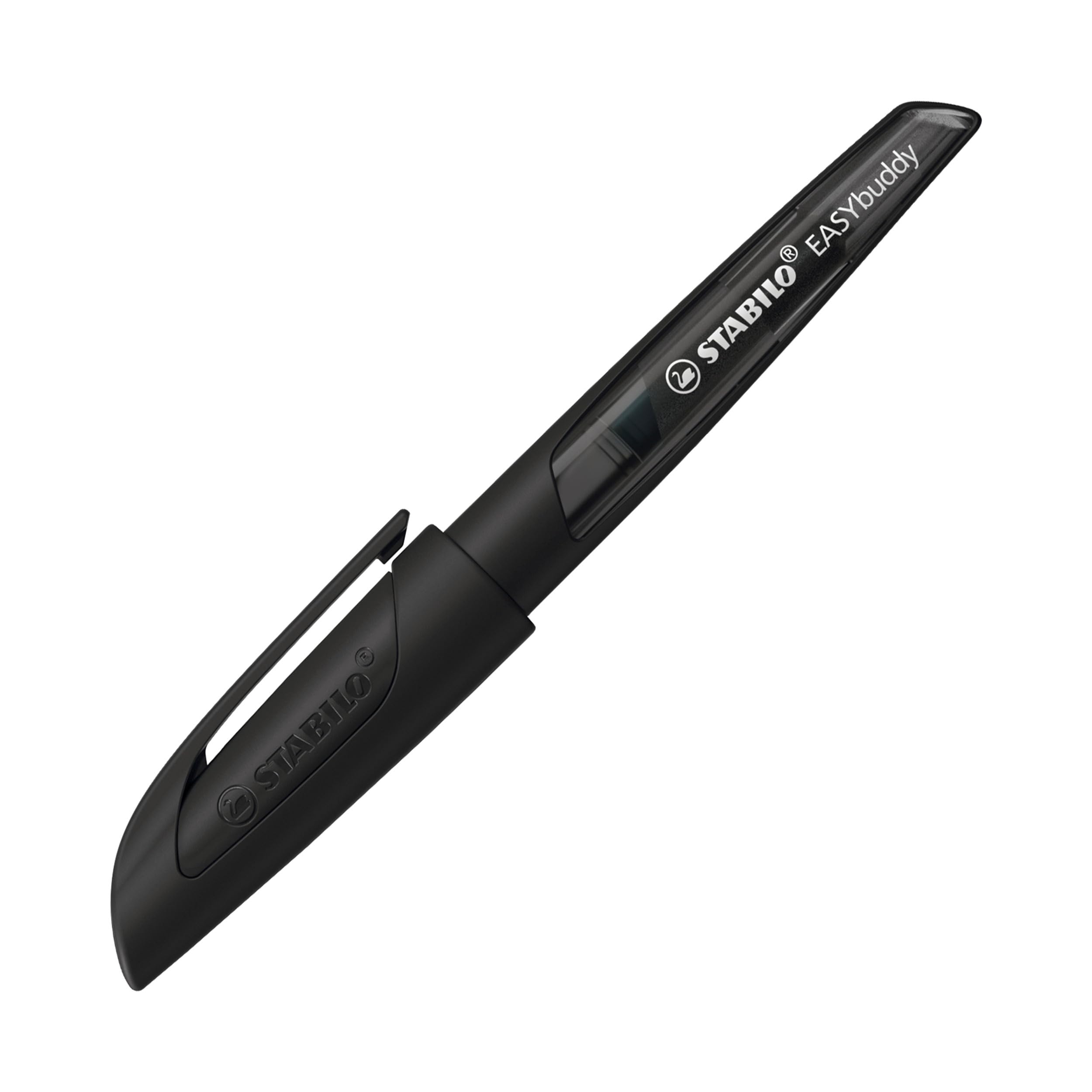 STABILO EASYbuddy Schulfüller – Twilight Sky, Standard M (Linkshänder L), blau (löschbar), Patrone inklusive