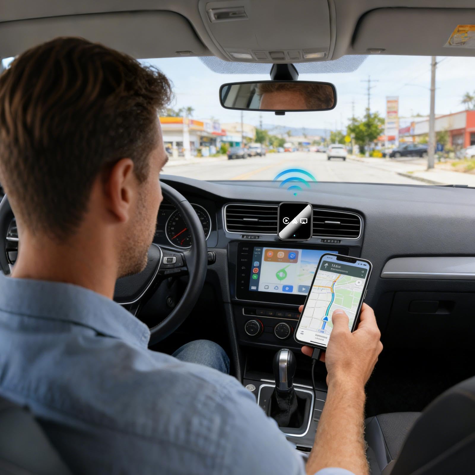 Adattatore wireless auto video veicolari | Adattatore mirroring schermo auto per Guidatori, Auto, SUV, Pendolari, Città, Autostrada, Viaggiatori