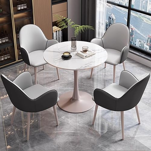 Miniatura 11 de YVYKFZD Mesa de club de recepción de oficina, mesa de conferencias redonda simple, mesa de comedor de cocina pequeña para 4, mesa de negociación de