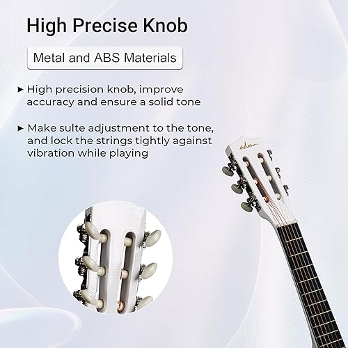 Vista 125 de ADM - Guitarra acústica para principiantes de 30 pulgadas, cuerdas de nailon, guitarra de madera para niños y estudiantes, lecciones en línea