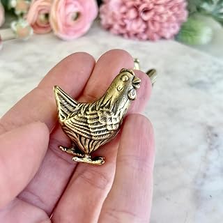 Miniature Hen Chicken Figurine, Brass Hen Chicken Figurines, Retro Hen Chicken Statue Ornament, Dollhouse Miniature Hen Chicken, Mini Micro Garden Landscaping Decoration