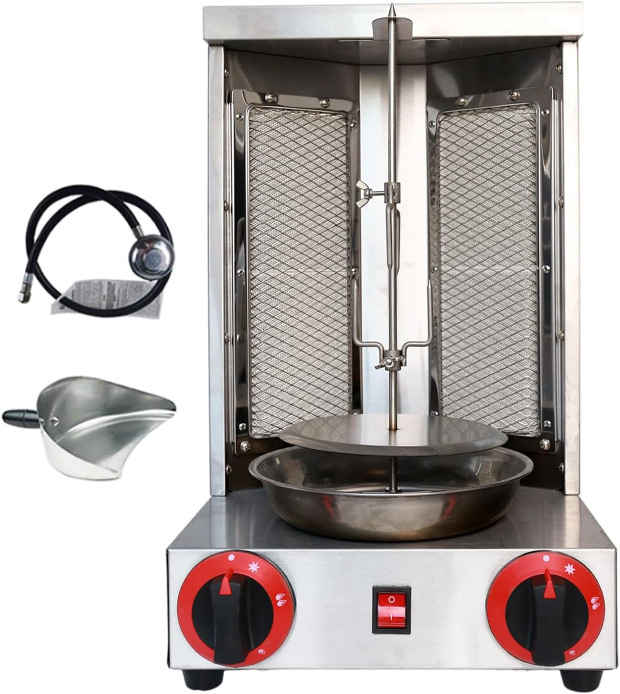 Grill Machine,Gas Gyro Broilers Rotating Home Vertical Rotisserie,360° Rotating,Stainless Steel Grill Machine,Adjustable Temperature,for Restaurant Home Kitchen Use,with Shovel