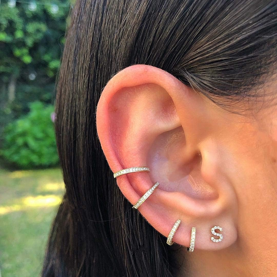 Gacimy Small Gold Huggie Hoop Earrings for Women, 14K Gold Plated Tiny CZ Cartilage Earrings for Women - Image 3