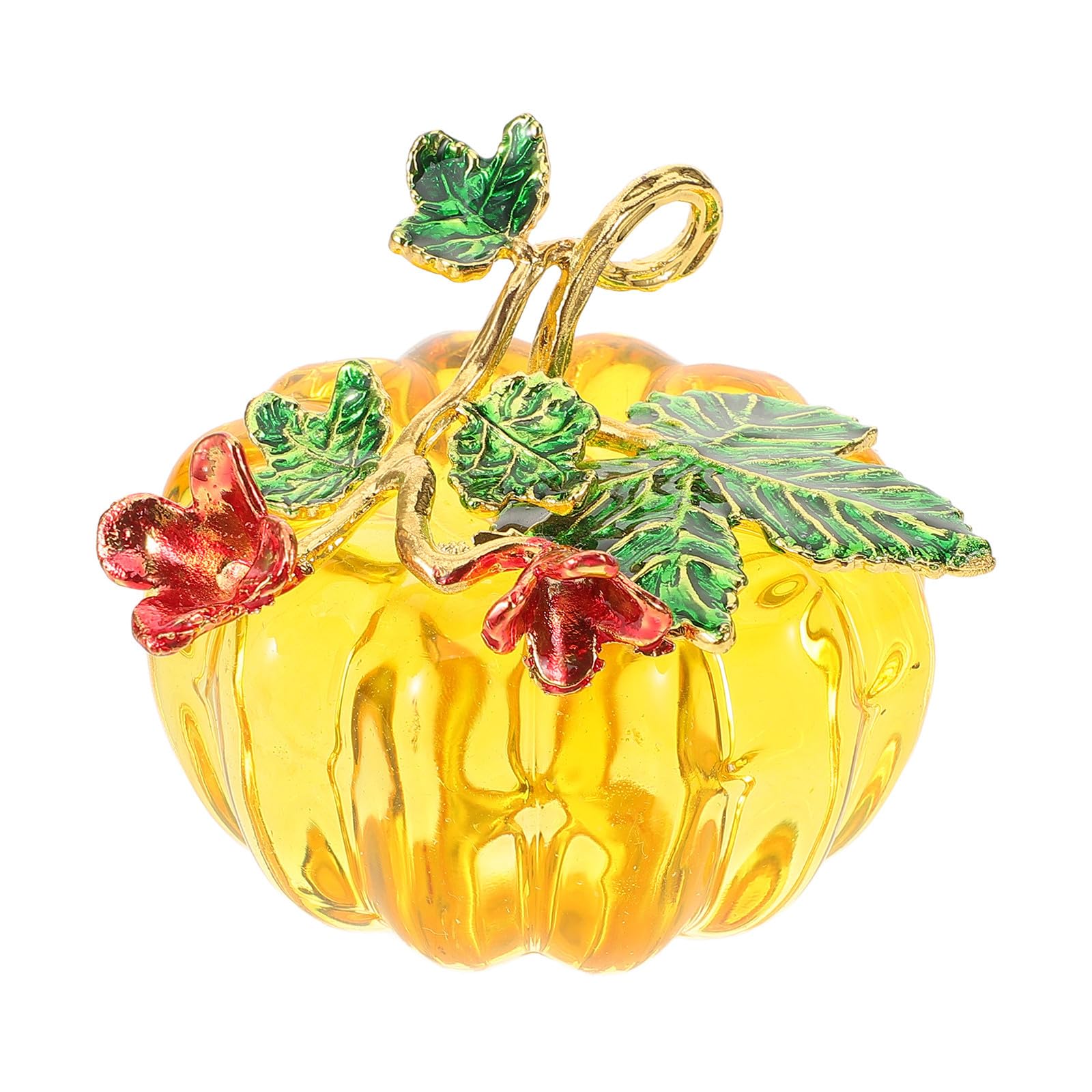 Calabaza de cristal amarillo PRETYZOOM centro mesa regalo delicado 1