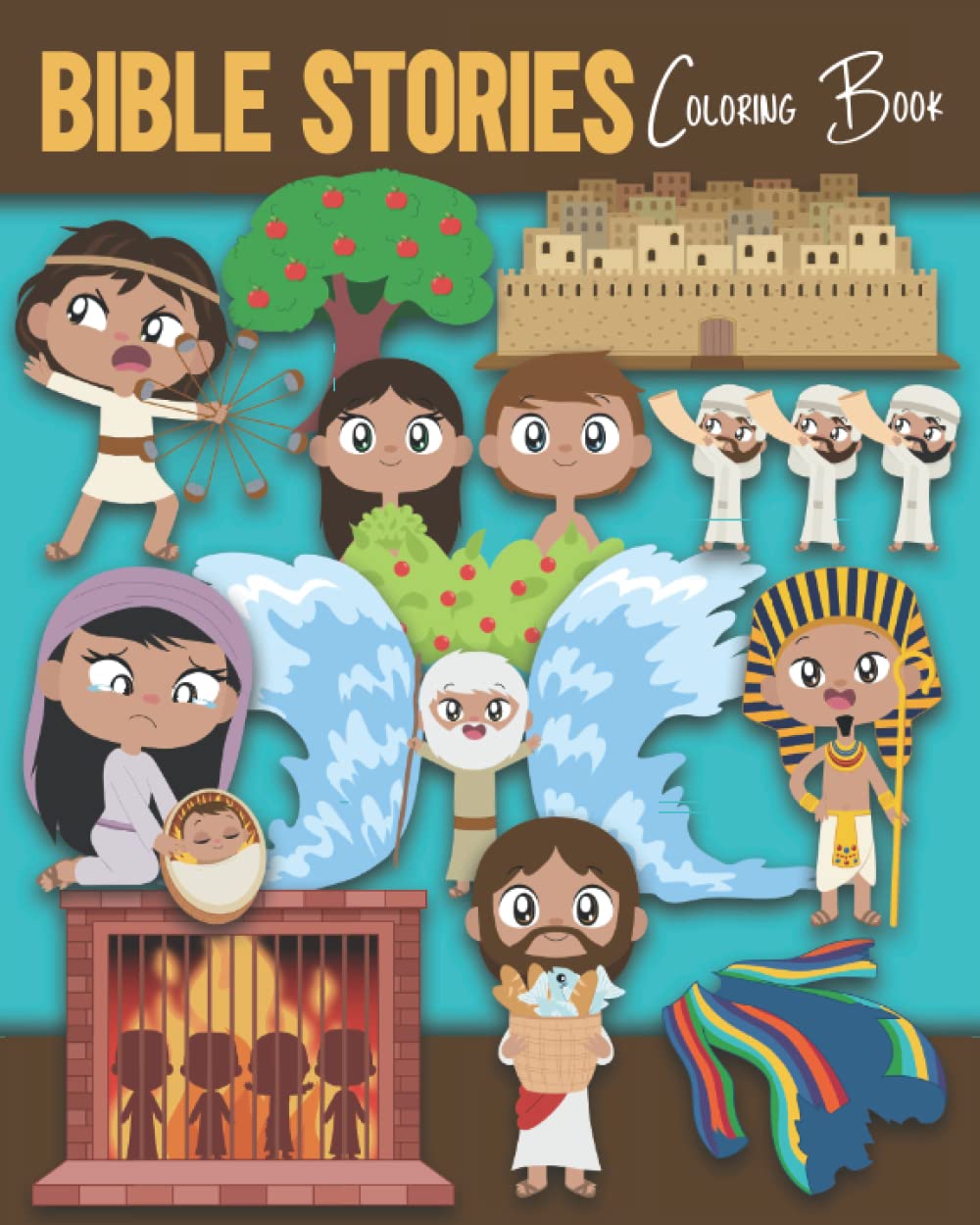Bible Stories Coloring Book: Old and New Testament Bible Events and People Including: Adam and Eve, Noah's Ark, Moses, Joshua and Jericho, Jonah, The ... Crucifixion and Resurrection, and More!