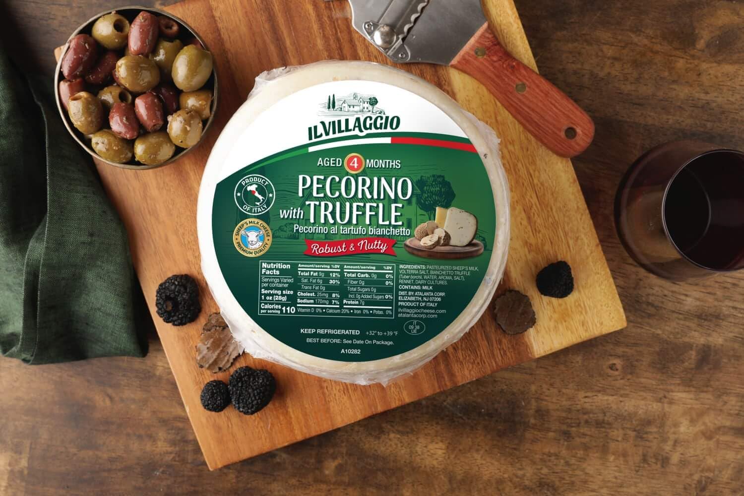 IL Villaggio Aged Truffle Pecorino Cheese Wheel 4.5-5 LB