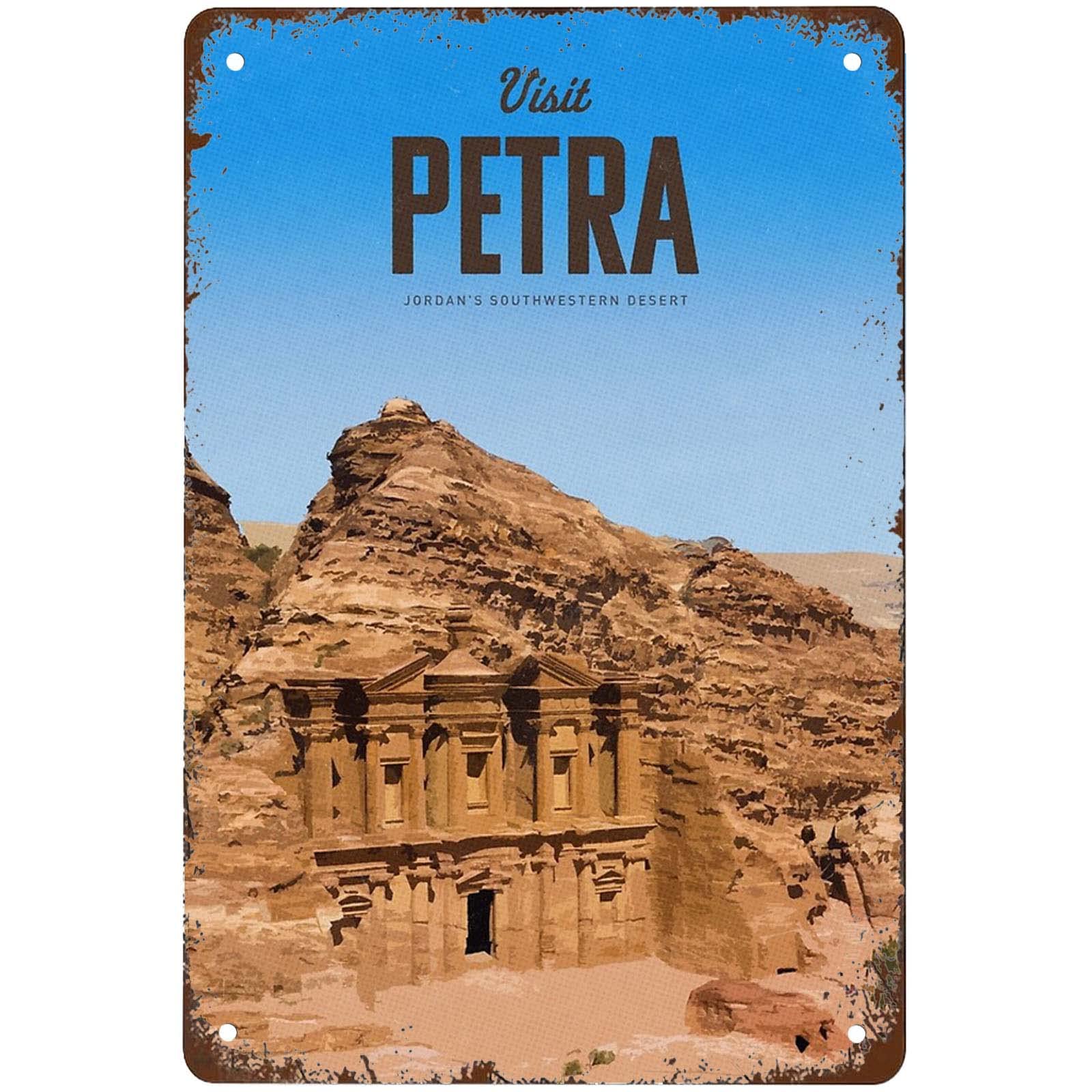 Kwqdozf As Pic Funny Visit Petra Signs Wall Decor Vintage Metal Tin Sign Art Poster Fun Pu
