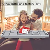 Vista 7 de Bandeja de bambú para bañera (no plegable, gris)