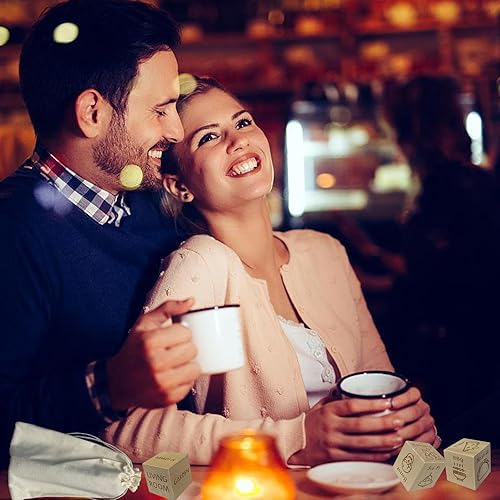 Miniatura 4 de Dados de noche de cita después de la edición oscura,Dados de madera para parejas, Dados de decisión, para él & Ella, Regalos de cumpleaños del día