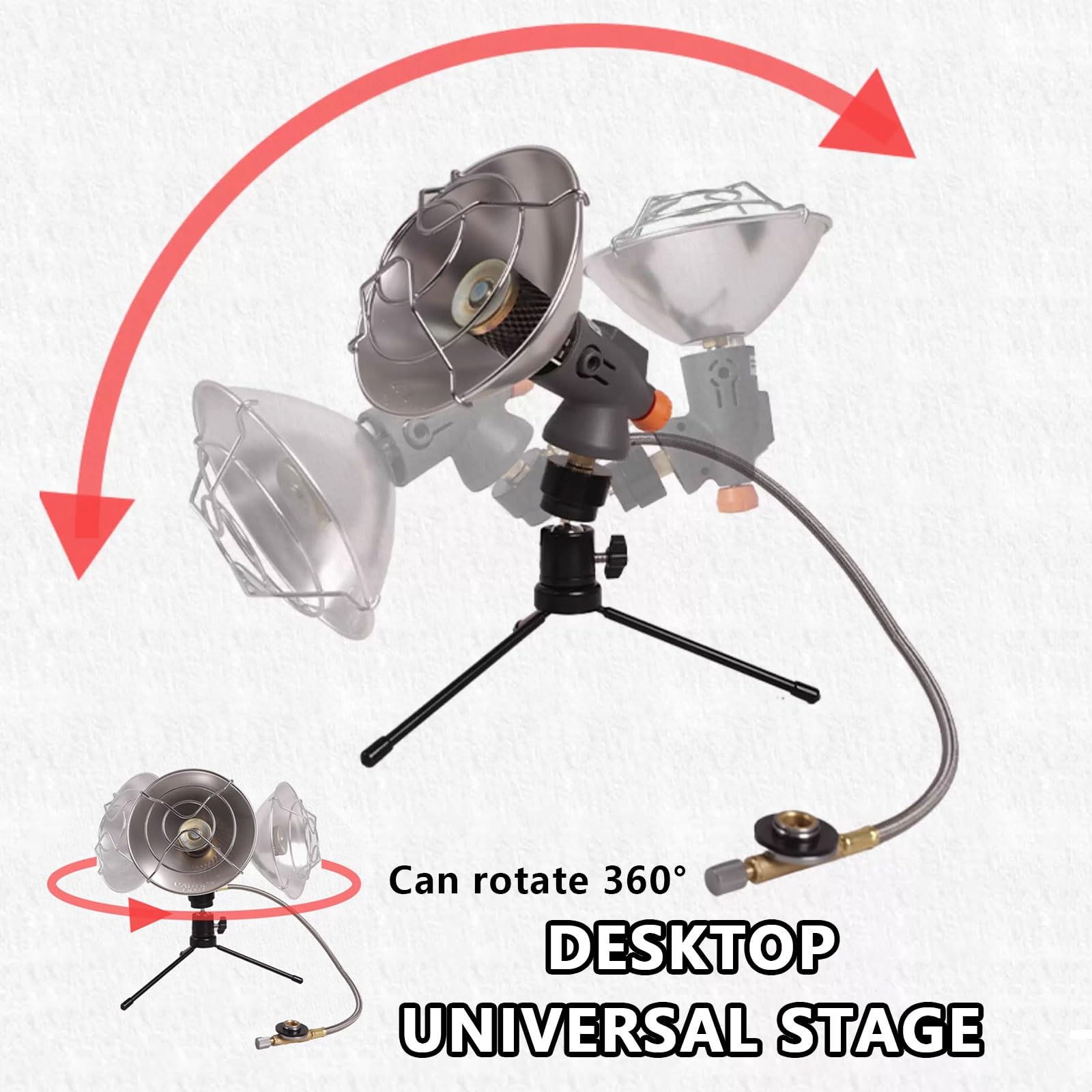 Riscaldatore A Gas Riscaldamento Da Campeggio Portatile Base Universale Girevole A 360° Livello Di Calore Regolabile Non Necessita Di Alimentazione Elettrica