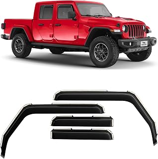 Voron Glass Extra Durable In-Channel Rain Guards for Jeep Gladiator 2020-2026 - Window Deflectors Vent Visors 4pc Set
