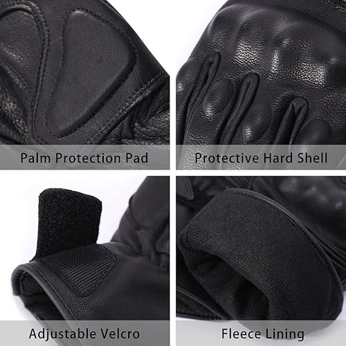Miniatura 8 de Harssidanzar Guantes largos de invierno para hombre, guantes largos de cuero genuino para pantalla táctil, forrados térmicamente con Thinsulate