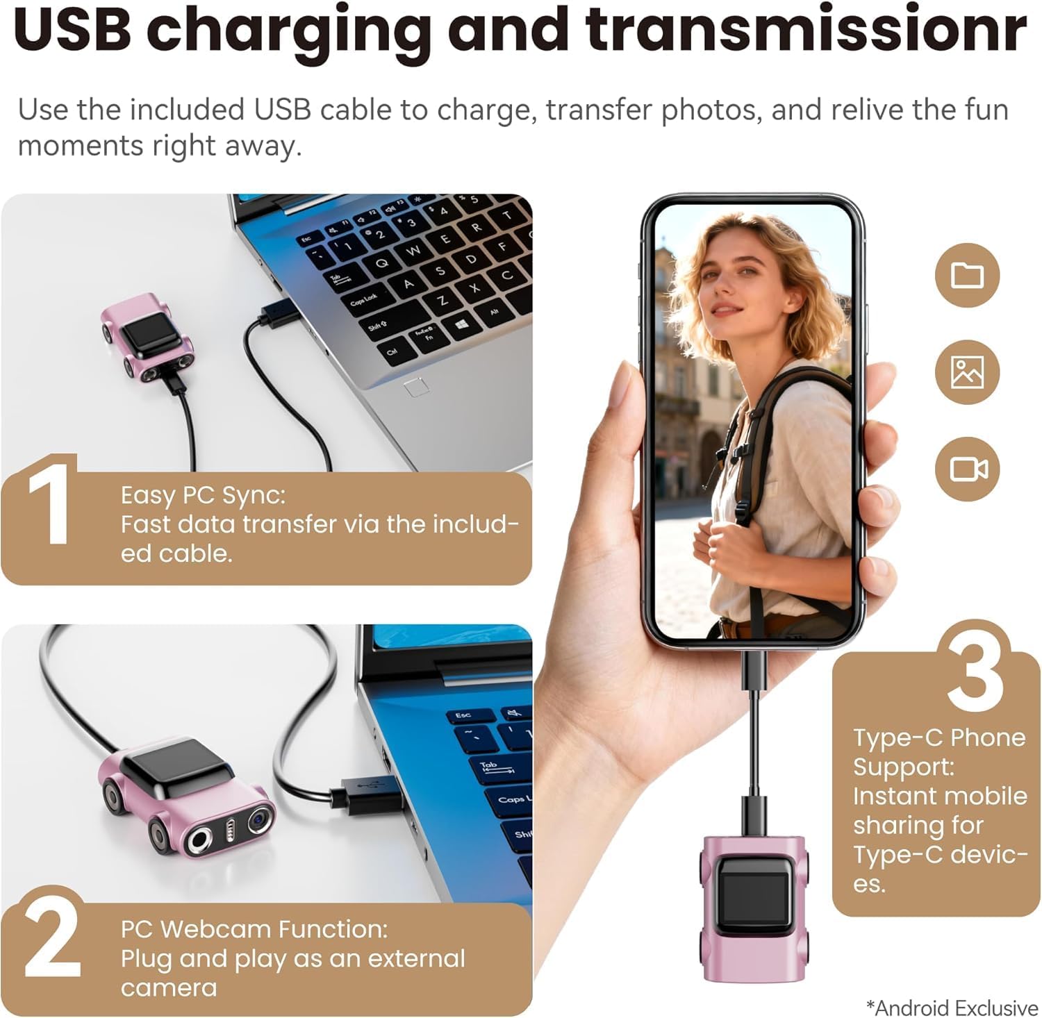 Mini Keychain Digital Camera:4K Digital Car Shape Tiny Camera with 32GB Card, 64MP Pocket Video Camera, 1" HD Display, 400mAh Battery Portable Small Cameras with Elegant Gift Box for Travel,Kids,Gifts