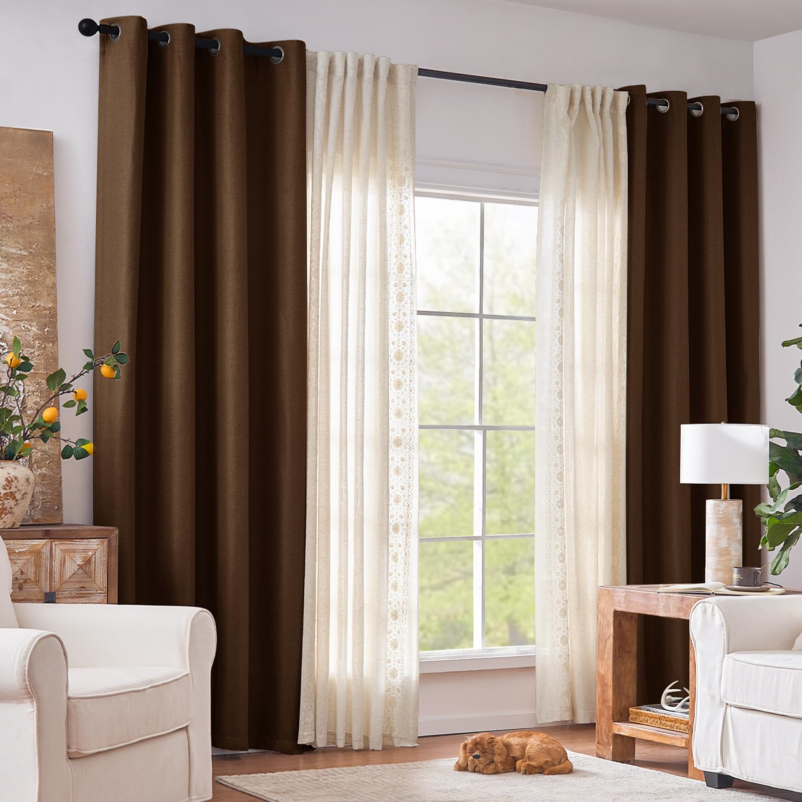 Living Room Curtains for Brown Furniture: Perfect Pairings