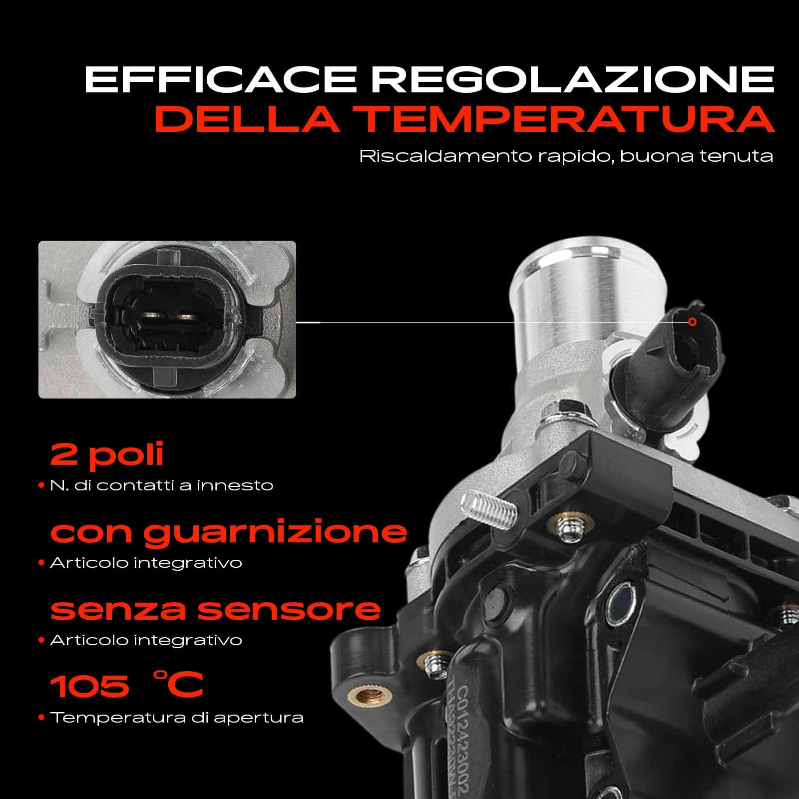 Frankberg Refrigerante del Termostato Benzina Compatibile con Astra J P10 1.6L Mokka/Mokka X J13 1.6L Astra J GTC 1.6L Orlando J309 1.8L Cruze J300 1.6L Replace# 1581766
