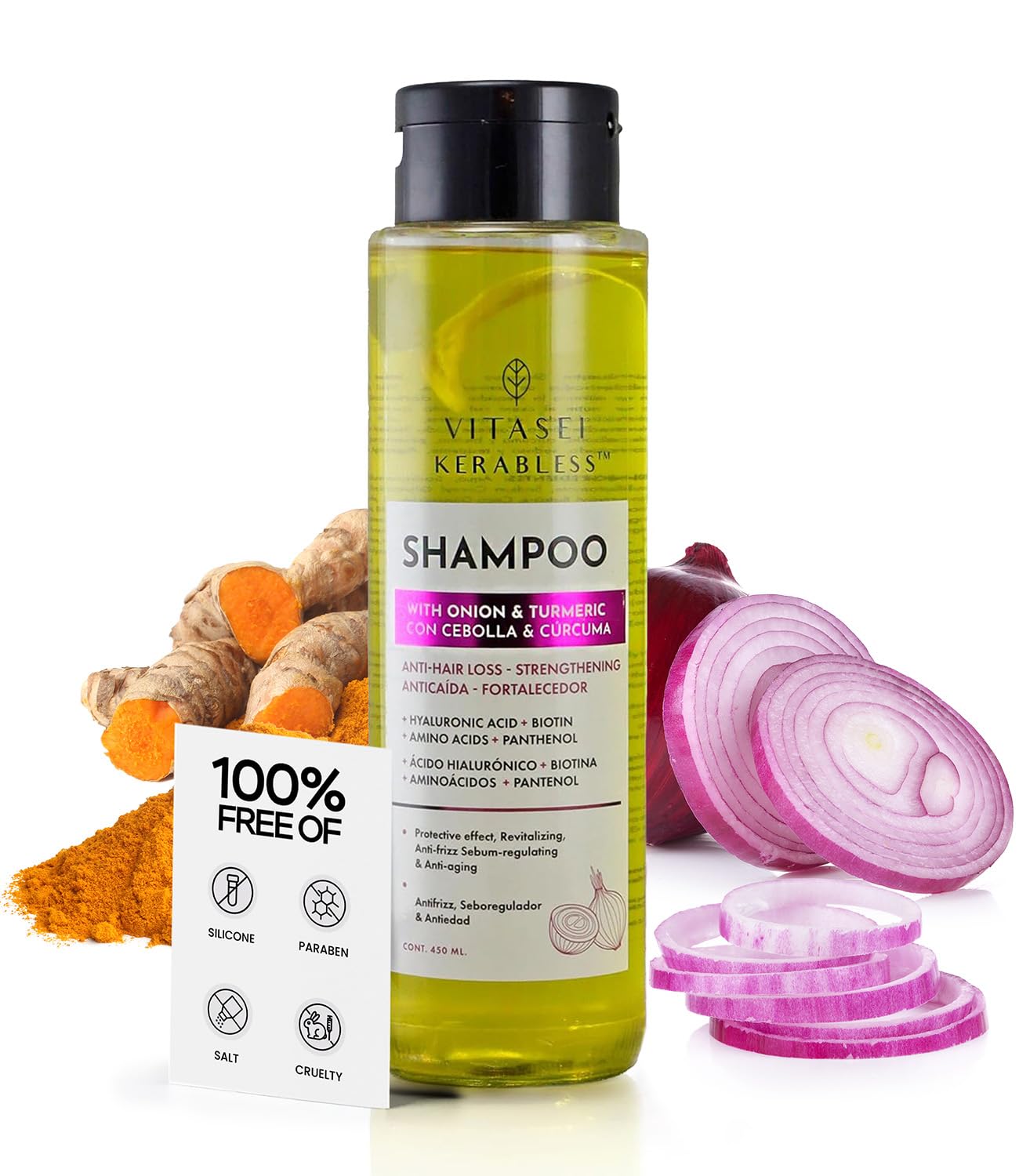 VITASEI Shampoo Kerabless With Onion And Tumeric - Hair Revitalizing and Protection